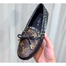 Louis Vuitton Studs Gloria Flat Loafers Monogram Canvas