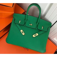 Hermes Birkin 25cm Bag Bamboo Green in Togo Leather With Gold Hardware