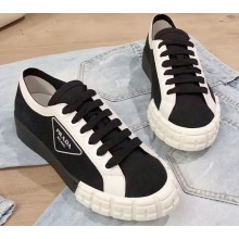 Prada Gabardine Fabric Low-top Sneakers Black/White 2020