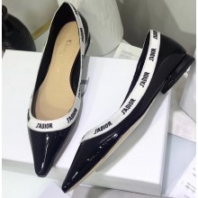 Dior Heel 1.5cm J'Adior Ballet Flats in Patent Leather Black 2020