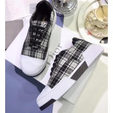 Dior D-Smash Sneakers in Tartan Fabric Black/White 2020
