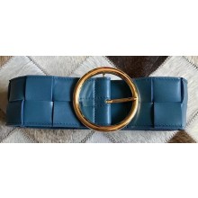 Bottega Veneta Width 6cm Belt In Intrecciato Nappa Turquoise 2020