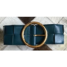 Bottega Veneta Width 6cm Belt In Intrecciato Nappa Petrol Blue 2020