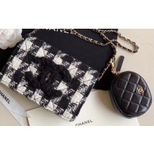 Chanel 19 Tweed Wallet on Chain WOC Bag and Coin Purse AP0985 Black/White 2020