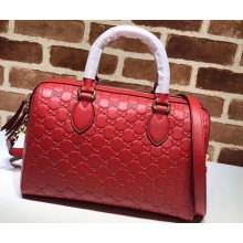 Gucci GG Guccissima Leather Boston Bag 453573 Red