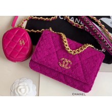 Chanel 19 Tweed Wallet on Chain WOC Bag and Coin Purse AP0985 Purple 2020