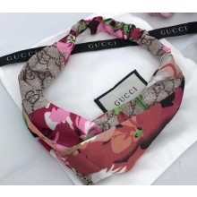 Gucci GG Blooms Print Silk Headband