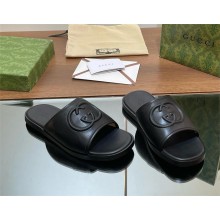 Gucci Men's slide sandal with Interlocking G 782697 black 2024
