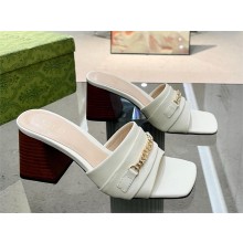 Gucci Signoria slide sandal in white leather 786595 2024