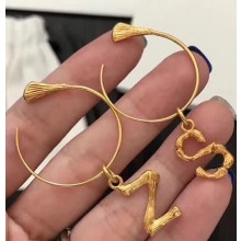 Celine Letter Earrings Gold 2018
