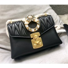 Miumiu Leather Shoulder Bag 5BD103 Black 2018