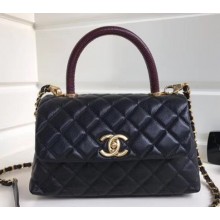 Chanel Caviar Leather Small Cocohandle Chain Bag Black