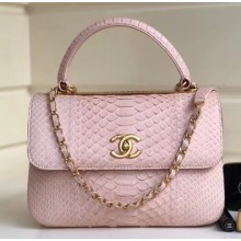 Chanel Python Trendy CC Small Flap Top Handle Bag A92236/A92723 Light Pink 2018