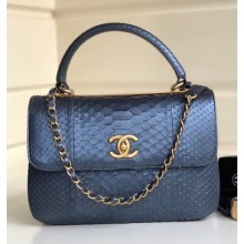 Chanel Python Trendy CC Small Flap Top Handle Bag A92236/A92723 Pale Blue 2018