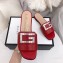 Gucci Leather Slide with Crystal G 551445 Red 2018