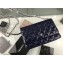 Chanel Wallet On Chain WOC Bag in Patent Leather Navy Blue/Silver