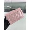 Chanel Wallet On Chain WOC Bag in Patent Leather Nude Pink/Silver