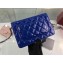 Chanel Wallet On Chain WOC Bag in Patent Leather Blue/Silver