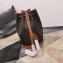 Celine Triomphe Canvas Vertical Drawstring Bucket Bag Brown 2020