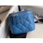 Chanel Grained Calfskin Mini Vanity with Classic Chain Bag AP1340 Blue 2020