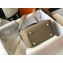Hermes Mini Lindy 19cm Bag Pale Gray/Silver