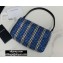 Alexander Wang Wangloc Medium Pouch Bag With Crystal Rhinestone Chain Mesh Blue/Silver