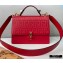 Fendi Leather Kan I Medium Bag FF Embossed Red