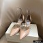 Jimmy Choo Heel 6.5cm Aurelie Pointed Pumps Patent Nude with Pearl Embellishment 2021