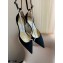 Jimmy Choo Heel 6.5cm TALIKA Pumps Suede Black with Ankel Strap and Crystal Chain 2021