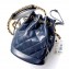 Chanel Calfskin Small Drawstring Bucket Bag AS2716 Navy Blue 2021