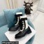 Dior Calfskin and Cotton Diorland Lace-Up Boots Black/White 2021