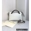 Fendi FF Motif Handle Leather By The Way Mini Boston Bag White