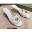 Gucci Heel 7.5cm Double G Slide Sandals 674839 White 2022