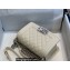 Chanel Small LE BOY Handbag A67085 in Caviar Leather Creamy/Shine Silver