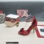 Dolce & Gabbana DG Logo Heel 10.5cm Black Red Roses Sandals Red 2022