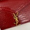 Saint Laurent cassandra mini top handle bag in crocodile-embossed shiny leather 623930 Red