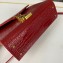 Saint Laurent cassandra mini top handle bag in crocodile-embossed shiny leather 623930 Red