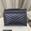 Saint Laurent loulou medium chain bag in quilted "y" leather 459749/574946 Blue/Silver