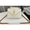 Saint Laurent college medium chain bag in quilted leather 600279/487213 White/Gold