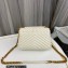 Saint Laurent college medium chain bag in quilted leather 600279/487213 White/Gold