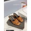 Saint Laurent Heel 6.5cm Tribute Mules Slide Sandals in Smooth Leather Brown
