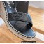 Prada Heel 8cm Nappa Leather Espadrilles Wedge Sandals Black 2023