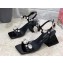 Dolce & Gabbana Heel 6.5cm Polished calfskin sandals Black with crystals 2023