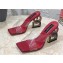 Dolce & Gabbana Crystal DG Pop Heel 10.5cm criss-cross straps Mules PVC Red 2023