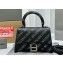 Balenciaga Hourglass XS Handbag in black with Crystal Logo