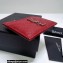 Saint Laurent Cassandre Matelassé Card Case In Grain De Poudre Embossed Leather 423291 Red/Silver
