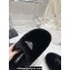 Prada Enameled metal triangle logo shearling padded slippers Black 2023