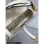 Dior Mini Saddle Bag with Strap in Grained Calfskin White 2023