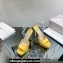 Jimmy Choo Platform 125 Saeda Sandals Satin Yellow with Crystal Embellishment 2024