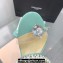 Mach & Mach Heel 9.5cm Crystal and Pearl Slide Sandals Green 2024